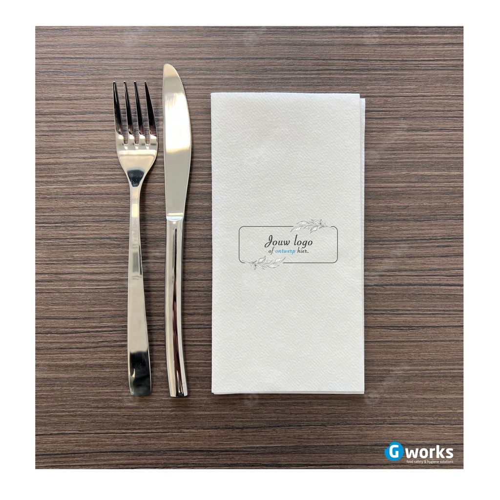 Servet LUXE LOGO Airlaid Book 40x40cm - 10x50st - Wit