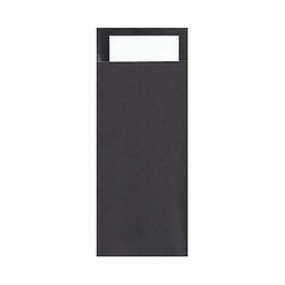 [AR04103] Bestekpochette Classic (Carbon) + Servet (Wit) - 500st
