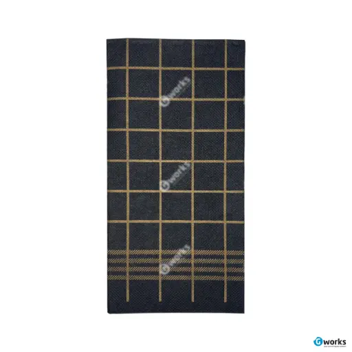 [AR04394] Servet Design 40x40cm 2 Laags DP 1/8 vouw - 1200st - Zwart/Goud